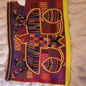 Reverse applique mola Bird ethnic fabric